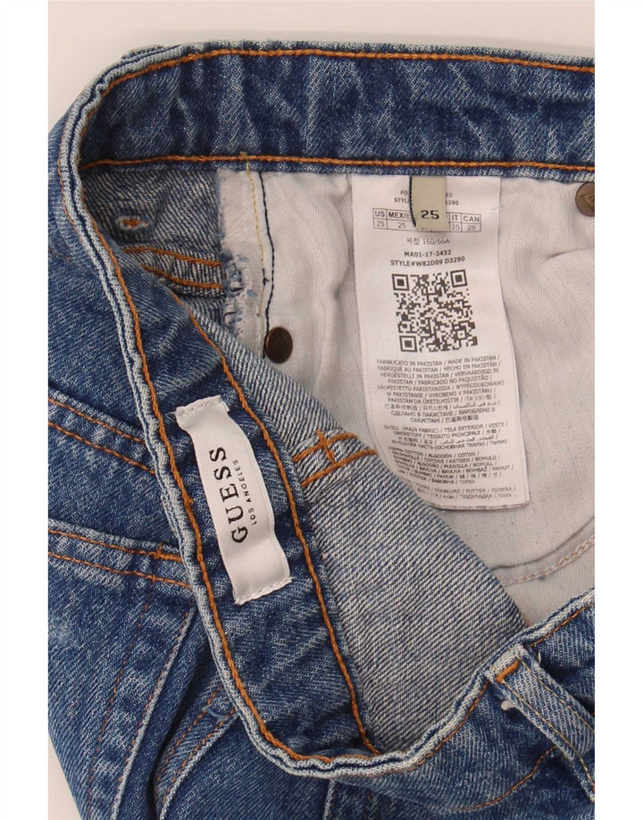 Guess Short en jean vieilli W25 XS Bleu Polyester