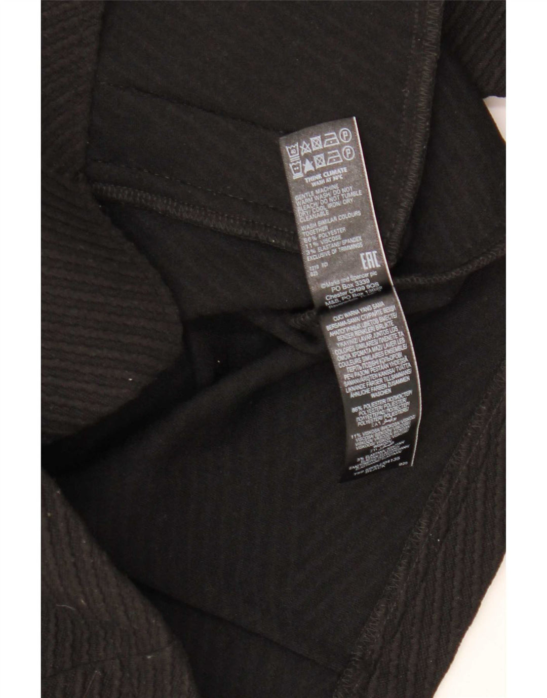 Marks & Spencer Veste blazer courte zippée pour femme UK 14 Noir moyen