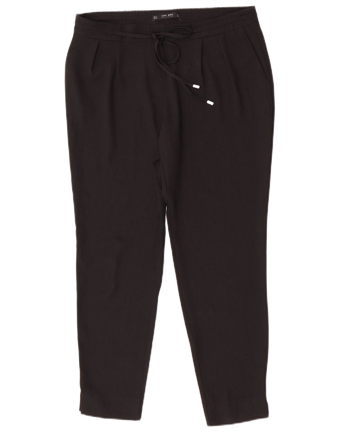 Pantalon Chino Slim Femme Zara Petit W30 L27 Noir Polyester
