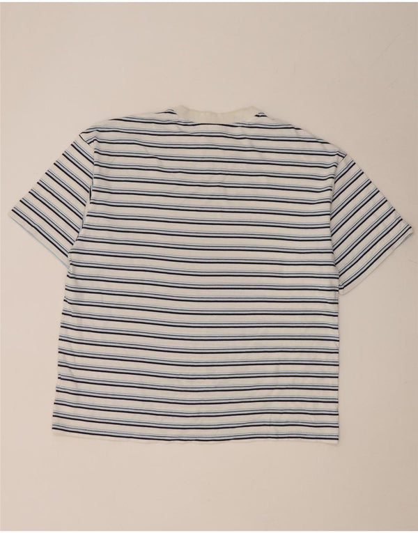 Adidas T-Shirt Homme Top XL Blanc Rayé Coton