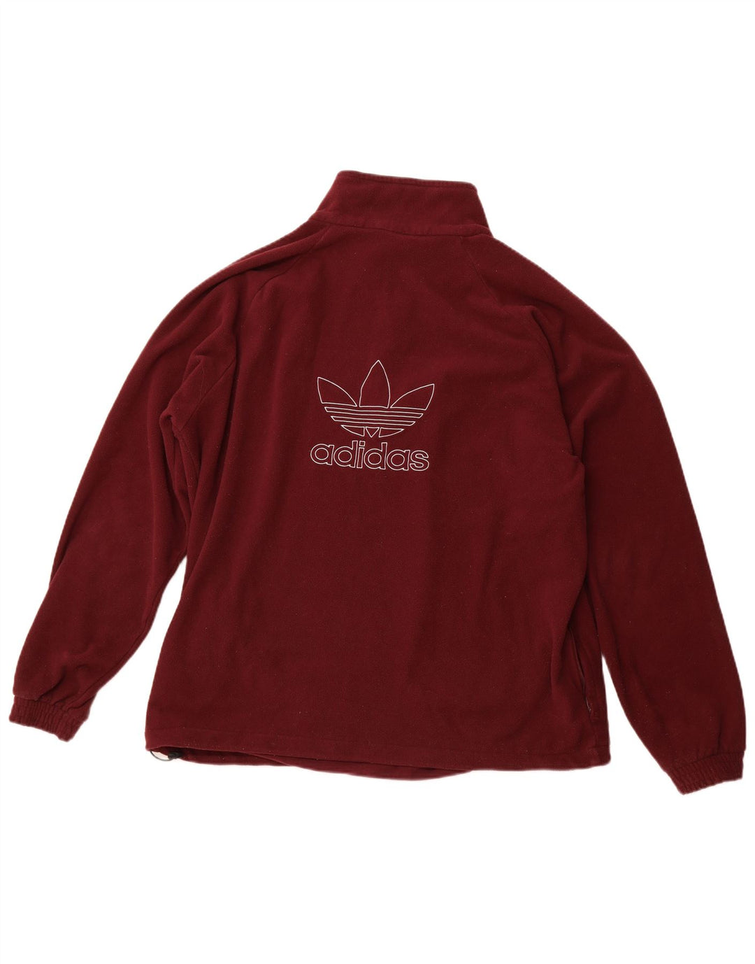 ADIDAS Pull polaire graphique à col zippé pour homme XL Bordeaux Polyester