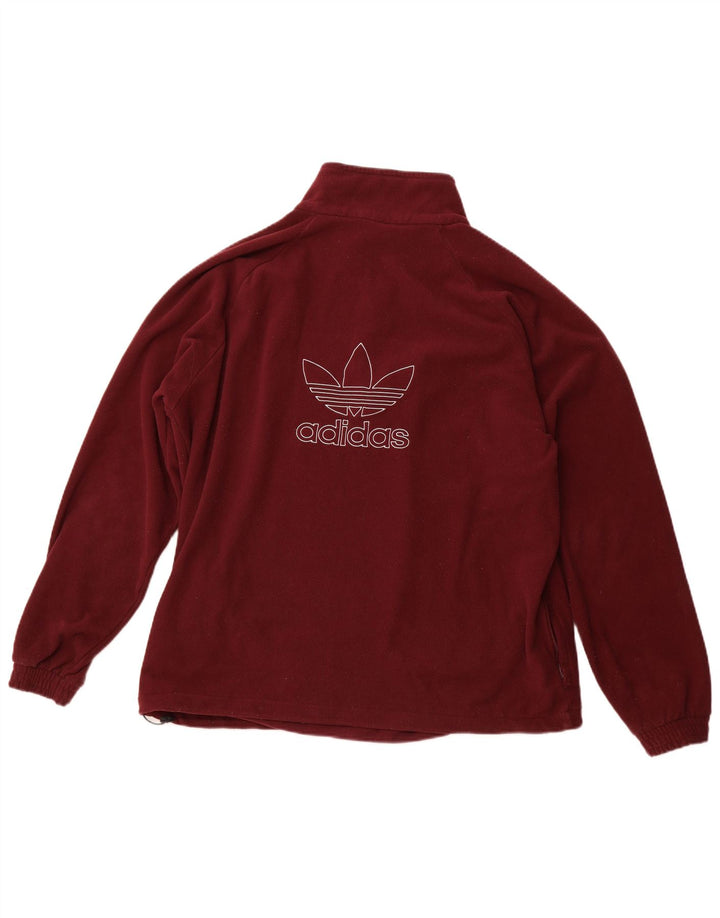 ADIDAS Pull polaire graphique à col zippé pour homme XL Bordeaux Polyester