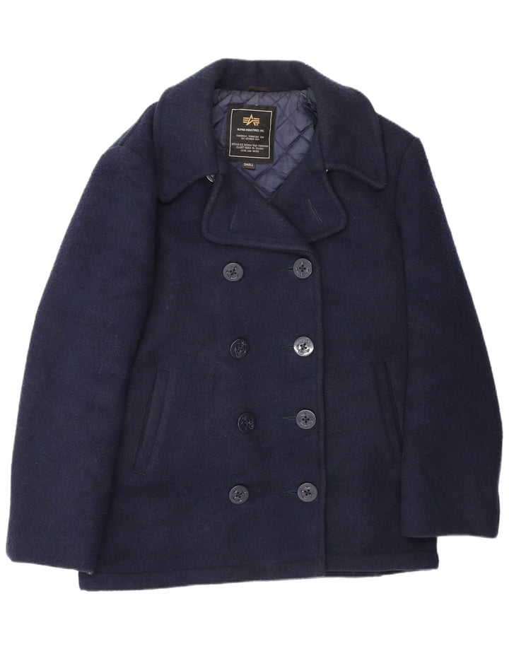 Alpha Industries Caban surdimensionné pour femme UK 10 Petite laine bleu marine