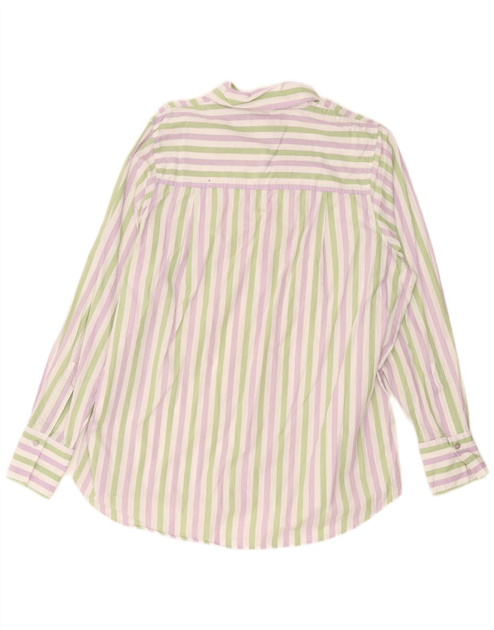 Nicole Farhi Chemise Femme UK 14 Medium Multicolore Rayé Coton