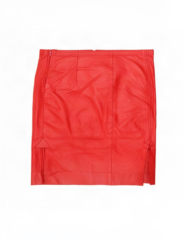 jupe en cuir femme vintage Grande W32 Rouge