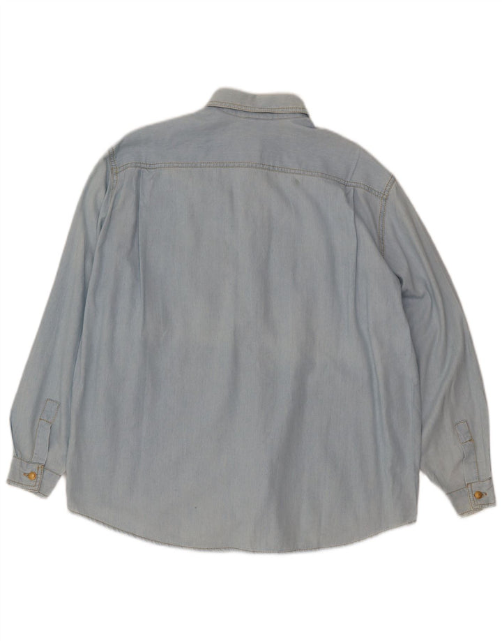 Roccobarocco Chemise en jean surdimensionnée pour femme IT 42 Bleu moyen en coton