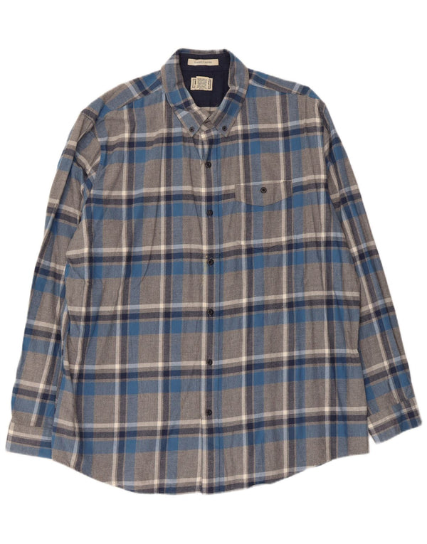 L.L.Bean Chemise en flanelle pour homme XL en coton à carreaux gris