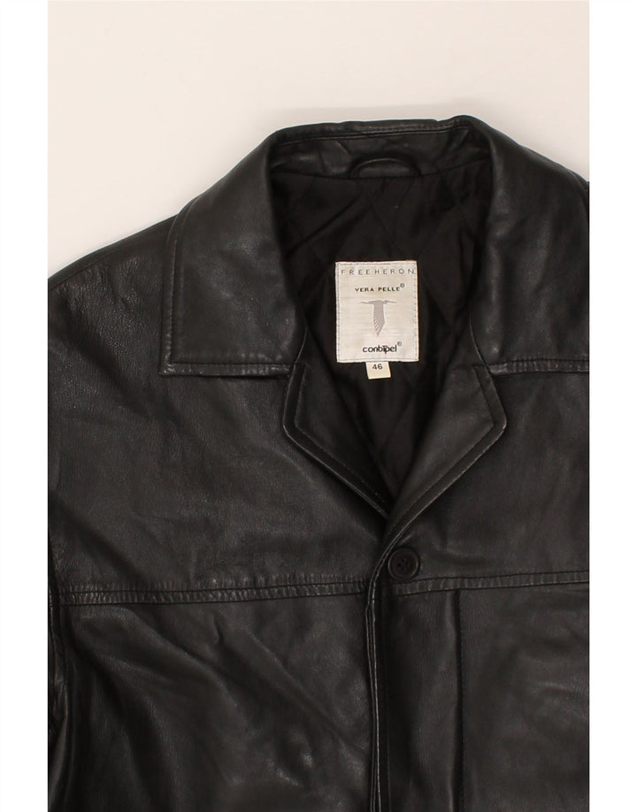 CONBIPEL Manteau en Cuir Homme IT 46 Petit Cuir Noir
