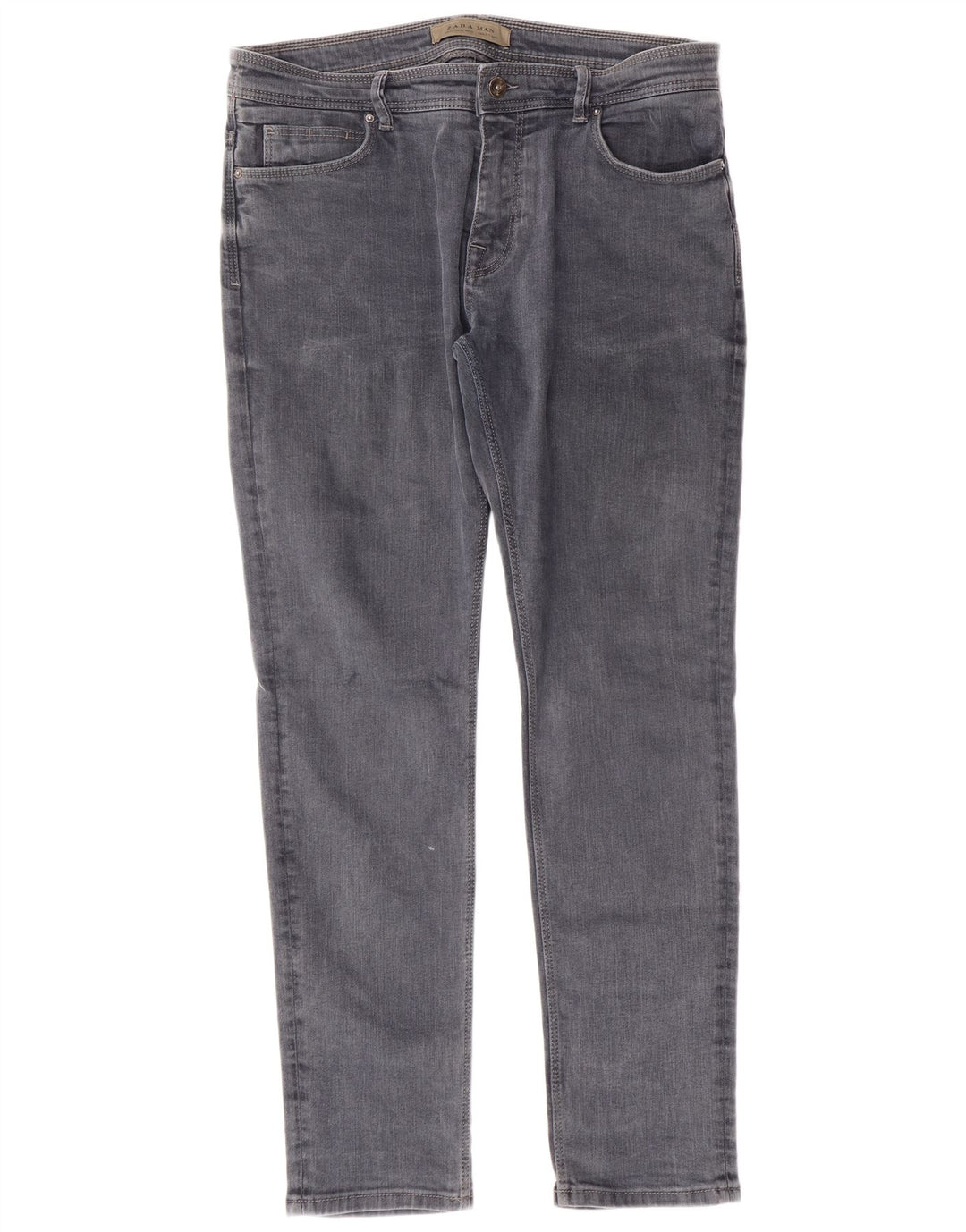 ZARA Jean Slim Homme EU 44 Large W34 L30 Bleu Coton