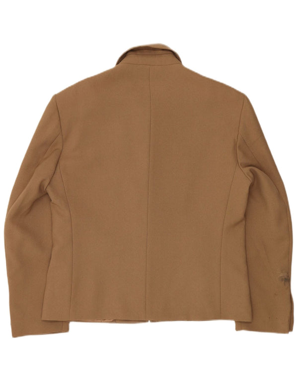 VINTAGE Veste Blazer Femme IT 48 XL Marron Polyester