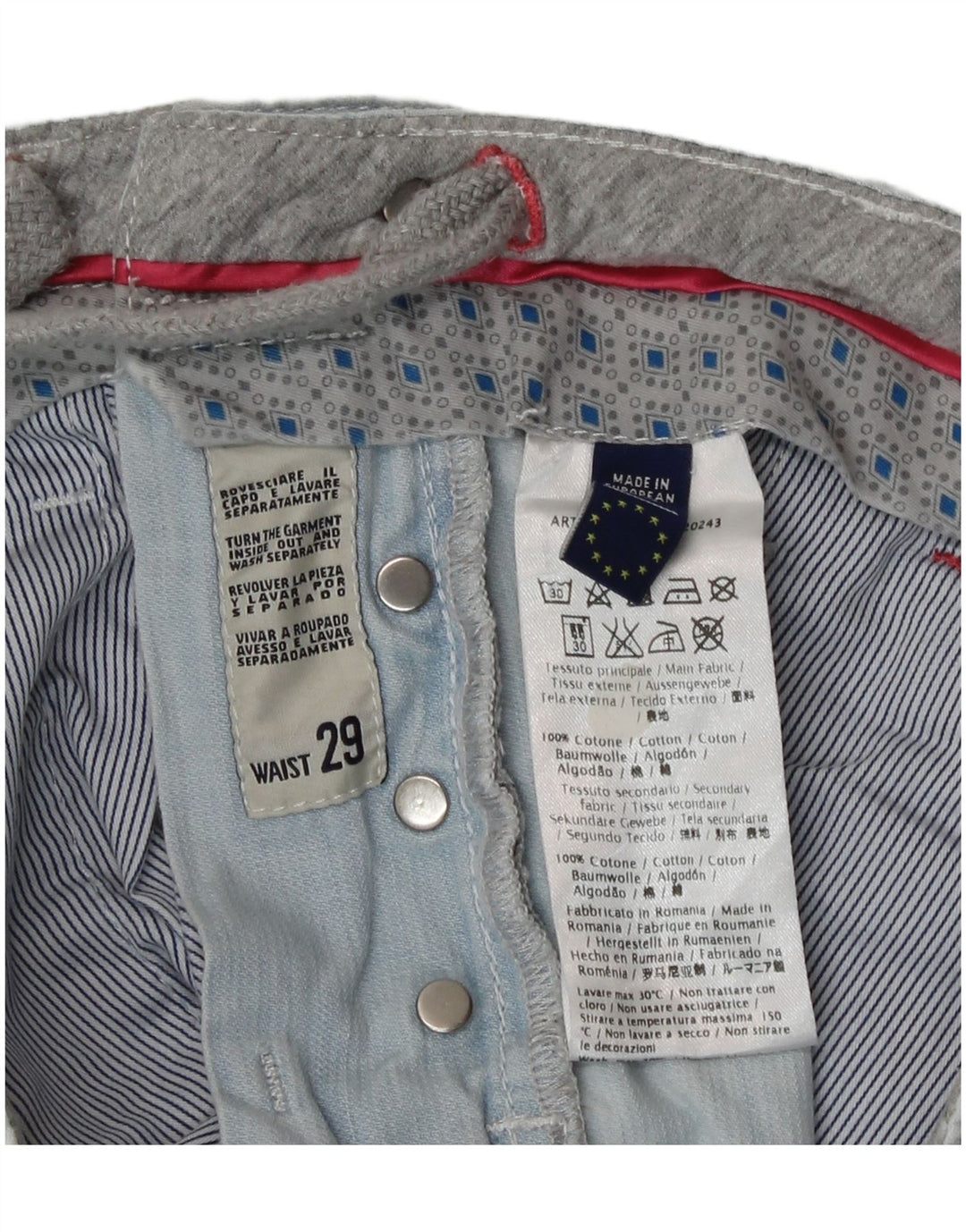 Gas Short en Jean Homme W29 Bleu Moyen Coton