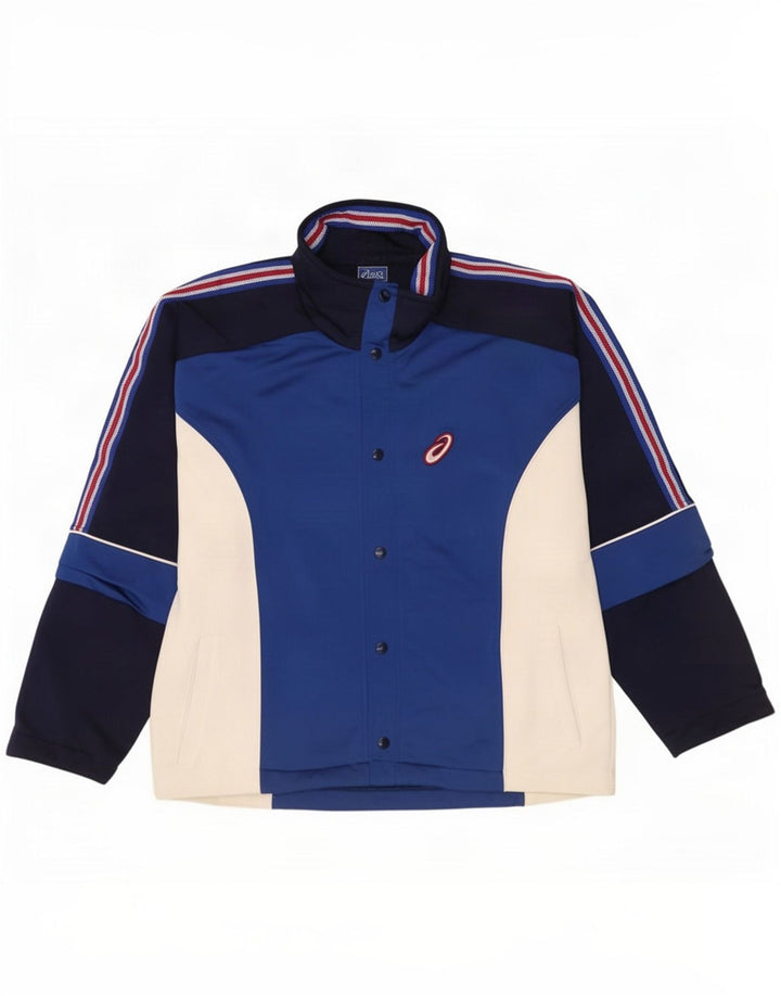 Asics Veste de survêtement pour homme Large Bleu Colorblock