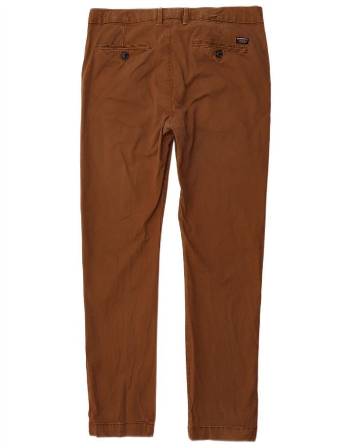 SUPERDRY Pantalon Chino Slim Homme Moyen W32 L31 Marron Coton