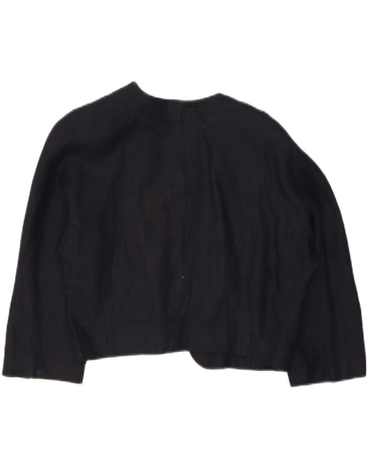 VINTAGE Womens 3/4 Sleeve Open Bolero Jacket UK 14 Medium Navy Blue Vintage Vintage and Second-Hand Vintage from Messina Hembry 