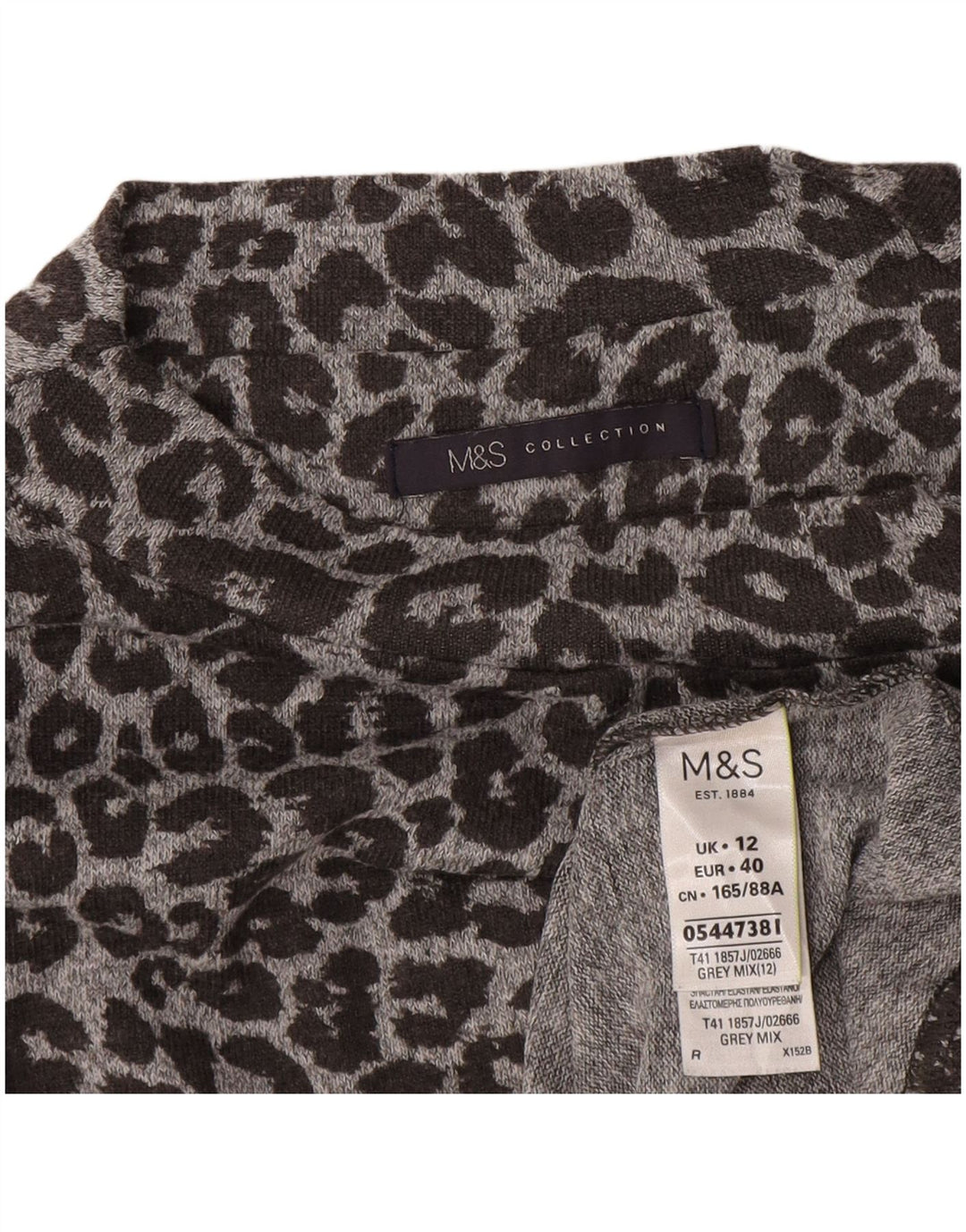 Marks & Spencer Robe trapèze pour femme UK 42 Gris moyen imprimé animal