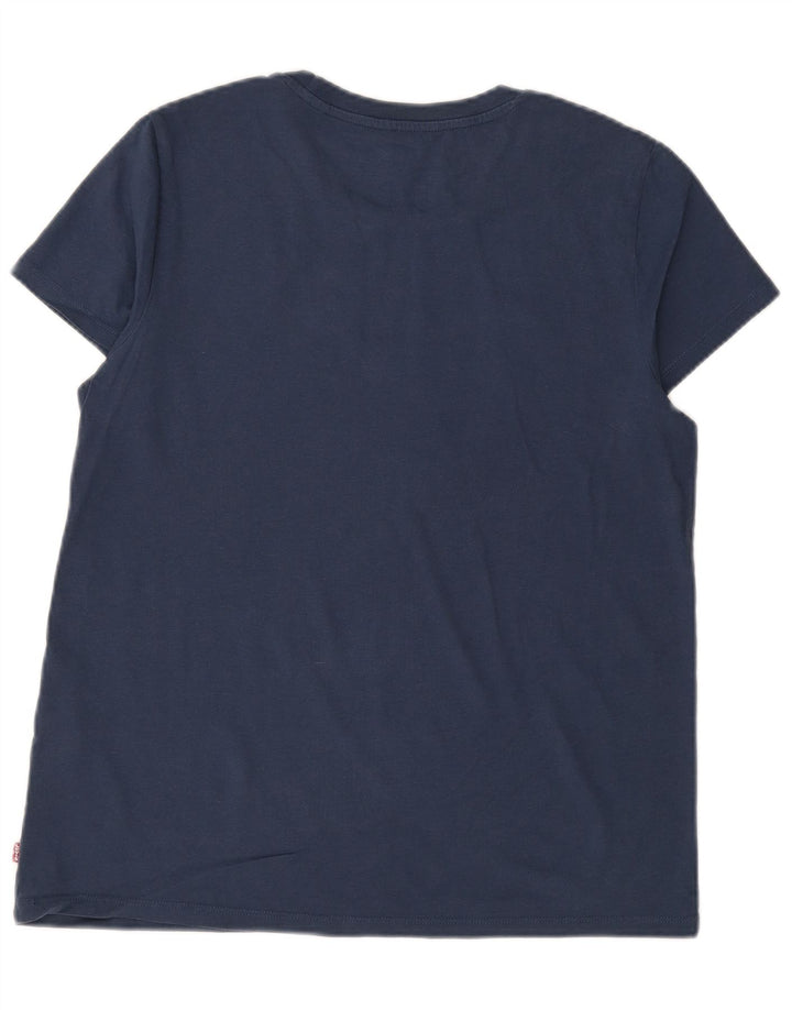 LEVI'S T-shirt graphique pour femme UK 16 Large Bleu marine Coton