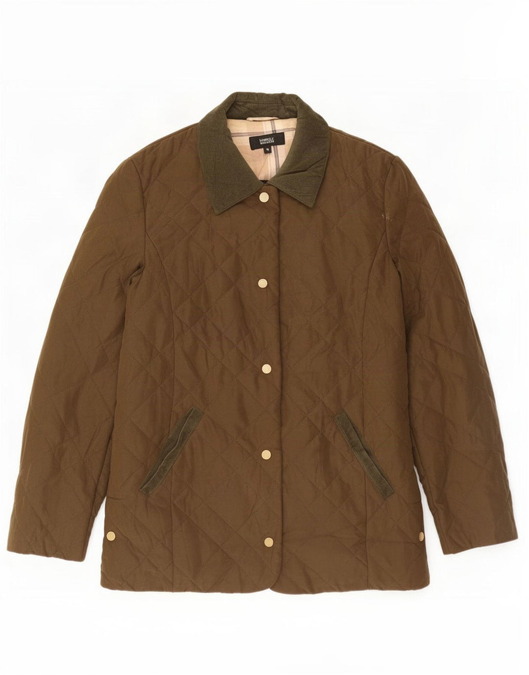 Marks & Spencer Veste matelassée pour femme UK 12 Medium Kaki Polyester