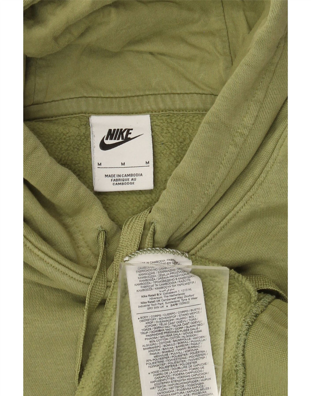 Nike Pull à capuche graphique en coton vert moyen pour homme