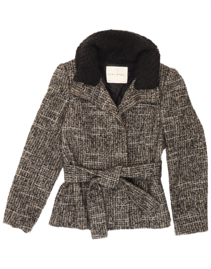 Veste Femme Zara UK 12 Coton Gris Moyen