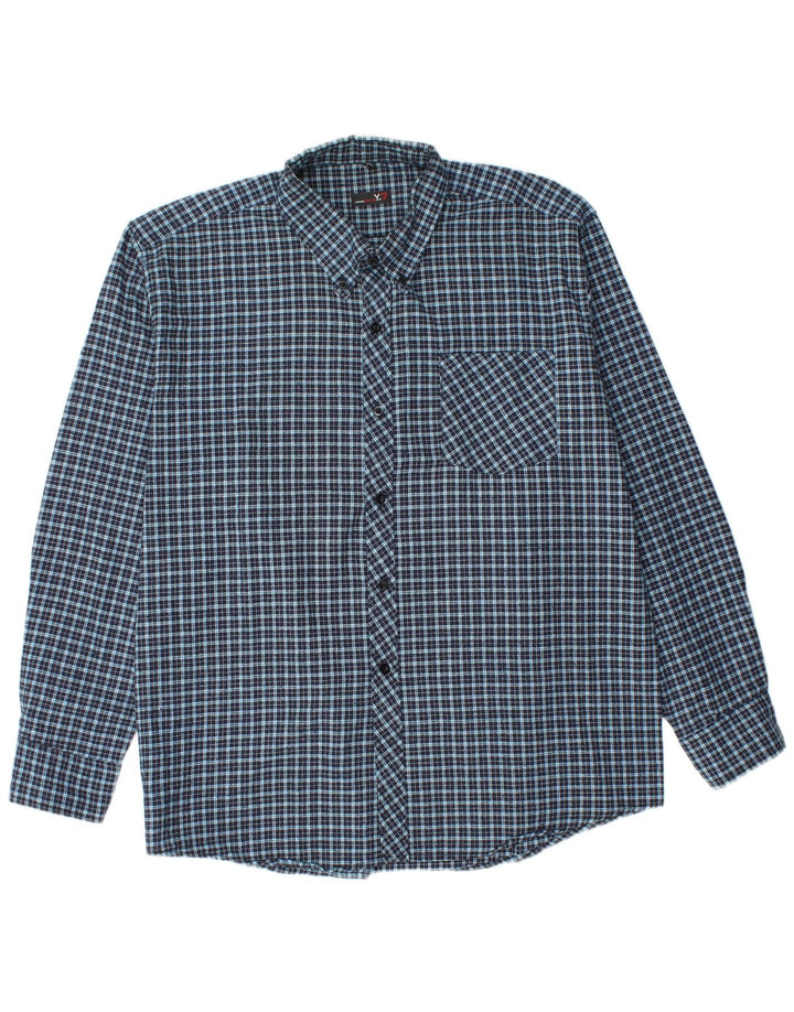 vintage Chemise en flanelle homme Taille 45 XL Blue Check