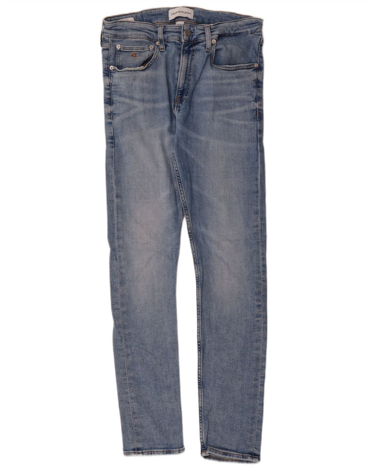 CALVIN KLEIN Jean Skinny Femme W32 L32 Bleu Coton