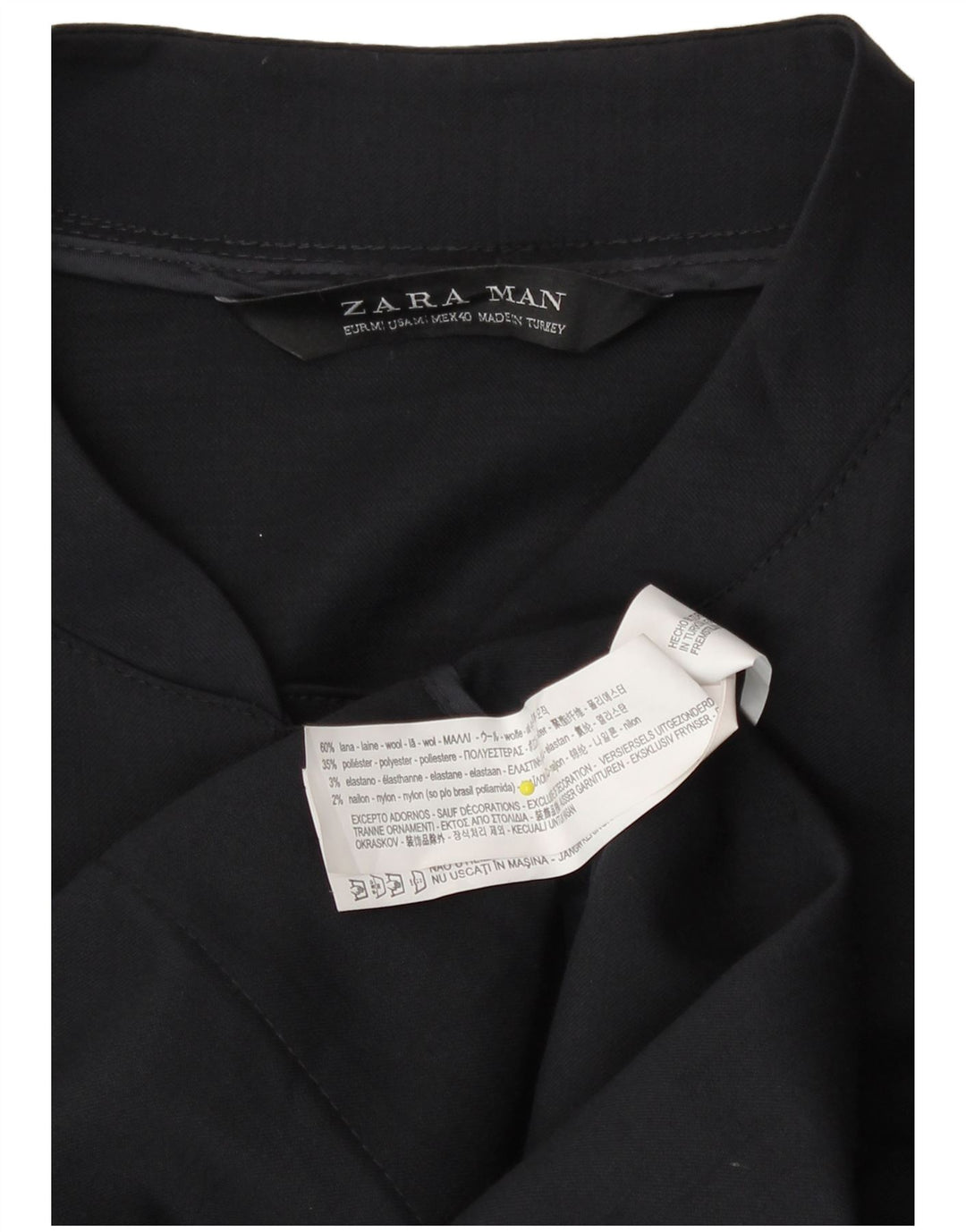 Zara Veste Bomber Homme UK 38 Laine Bleu Marine Moyenne
