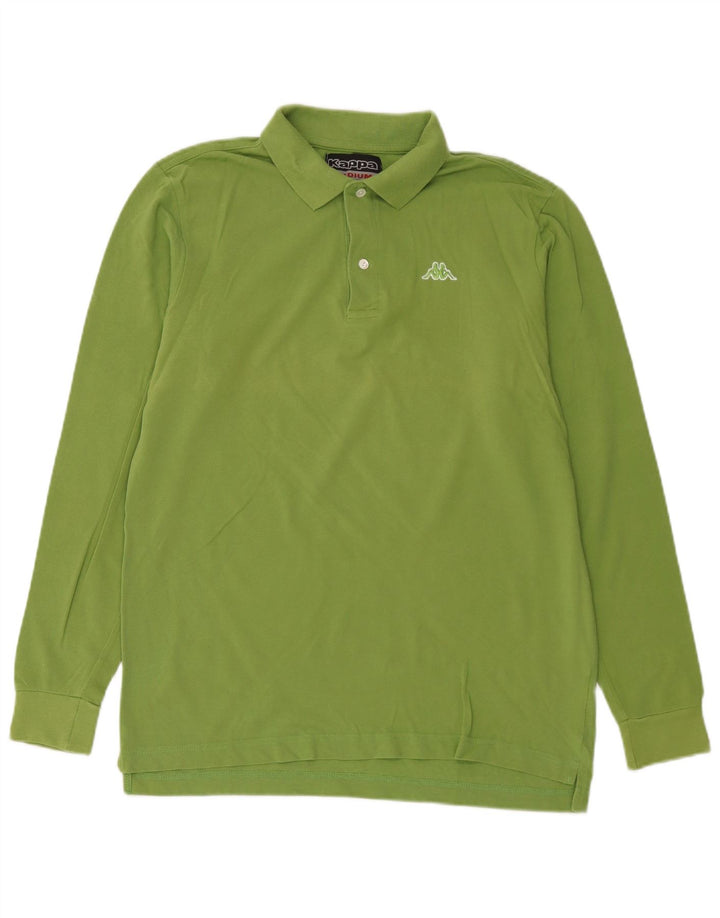 Kappa Polo à Manches Longues Homme Vert Moyen Coton
