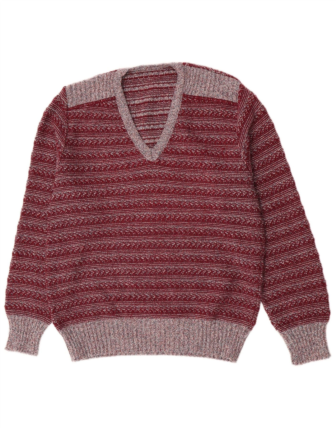 Rio Pull Col V Homme IT 50 Polyacrylique Rayé Marron Moyen