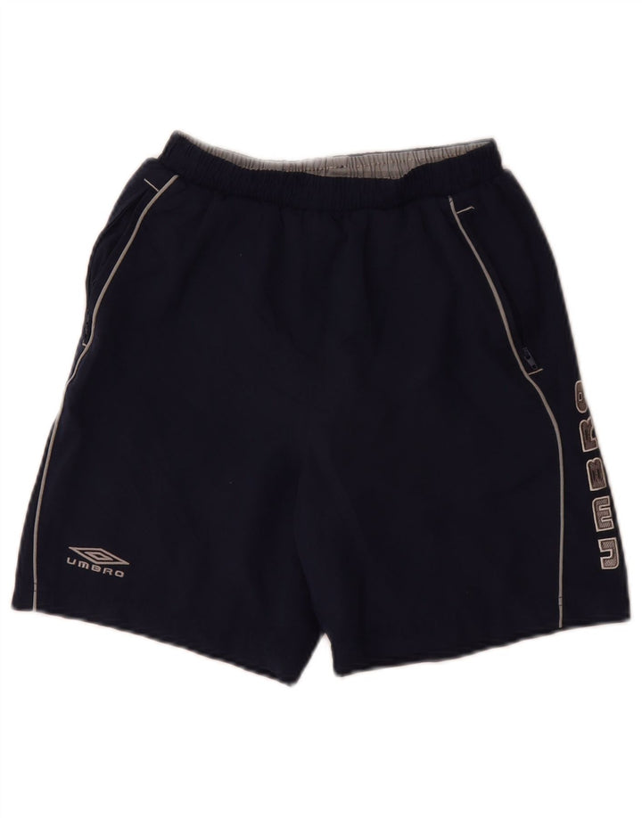 Umbro Short de Sport Graphique Garçon 9-10 ans Bleu Marine Moyen Polyester