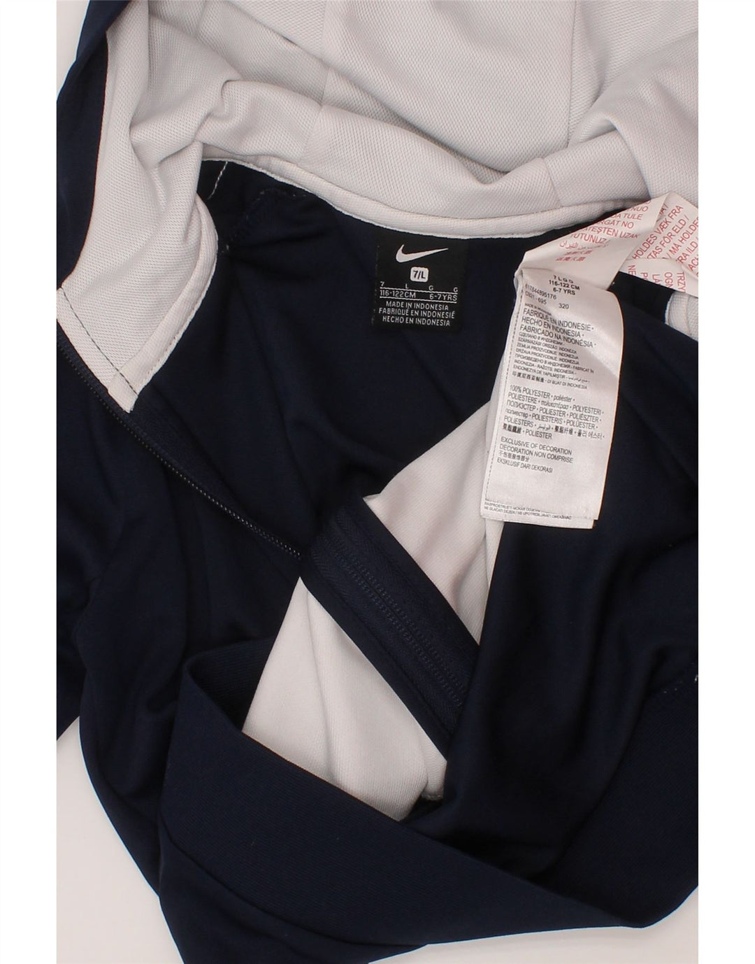 NIKE Pull à capuche zippé pour garçon 6-7 ans Large Bleu marine Colourblock