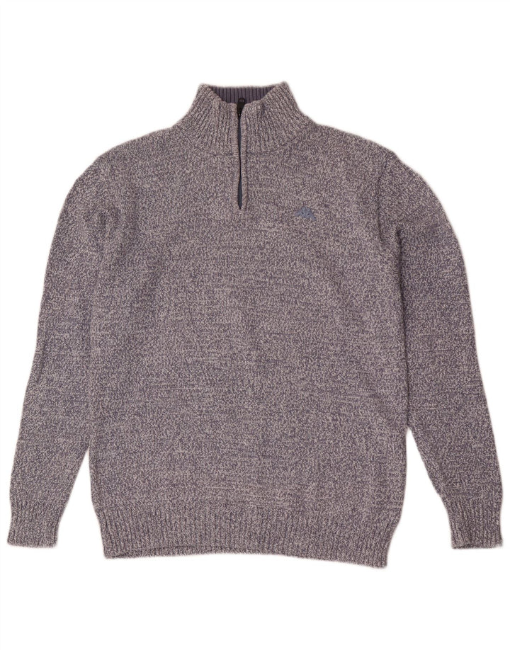 Kappa Pull Col Zippé Homme XL Bleu Moucheté