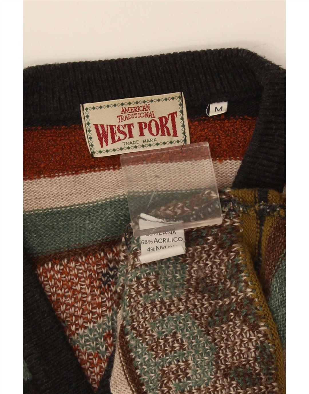 West Port Cardigan sans manches pour homme à rayures multicolores moyennes