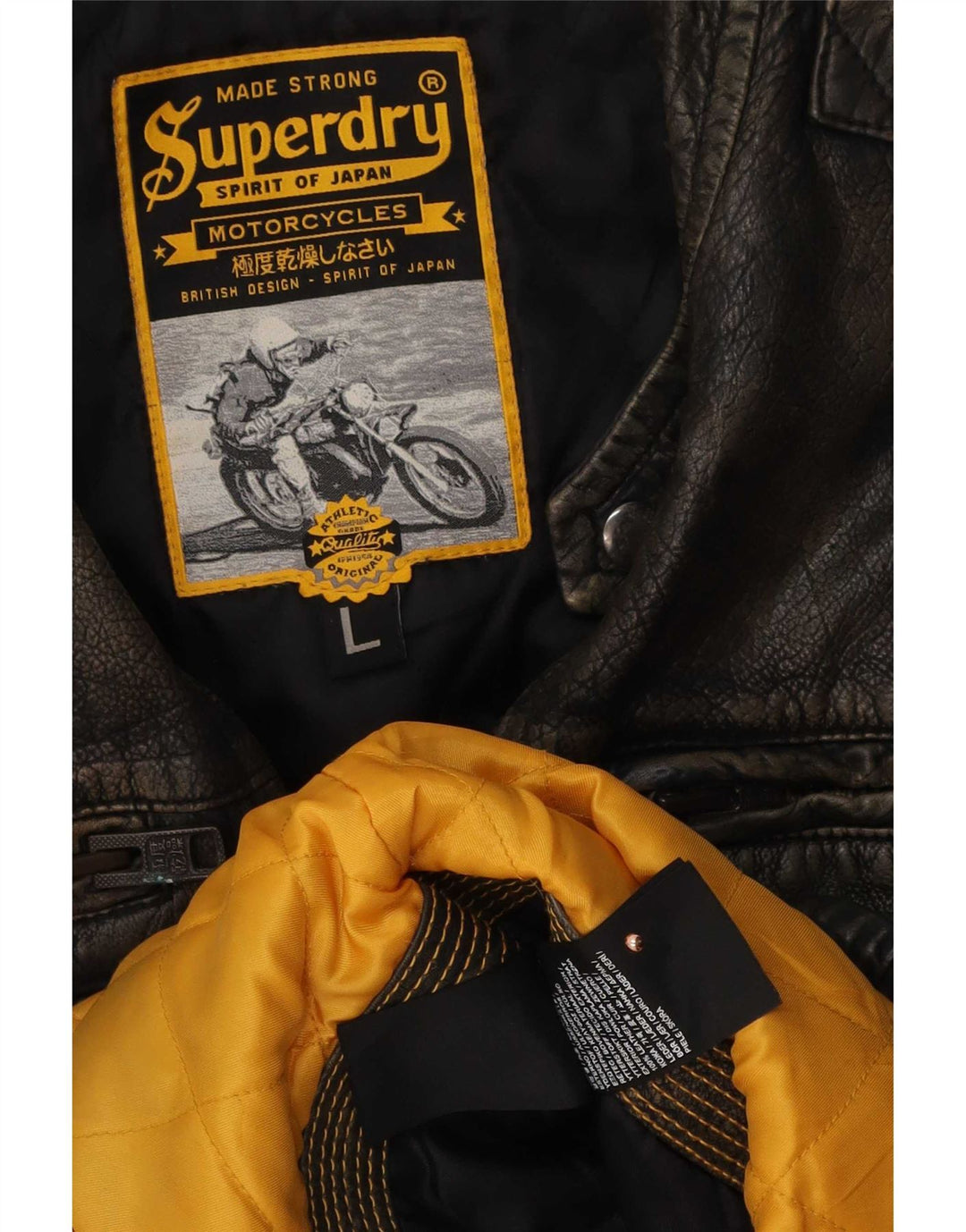 Superdry Veste en cuir Motorstyle pour homme UK 40 Large Marron
