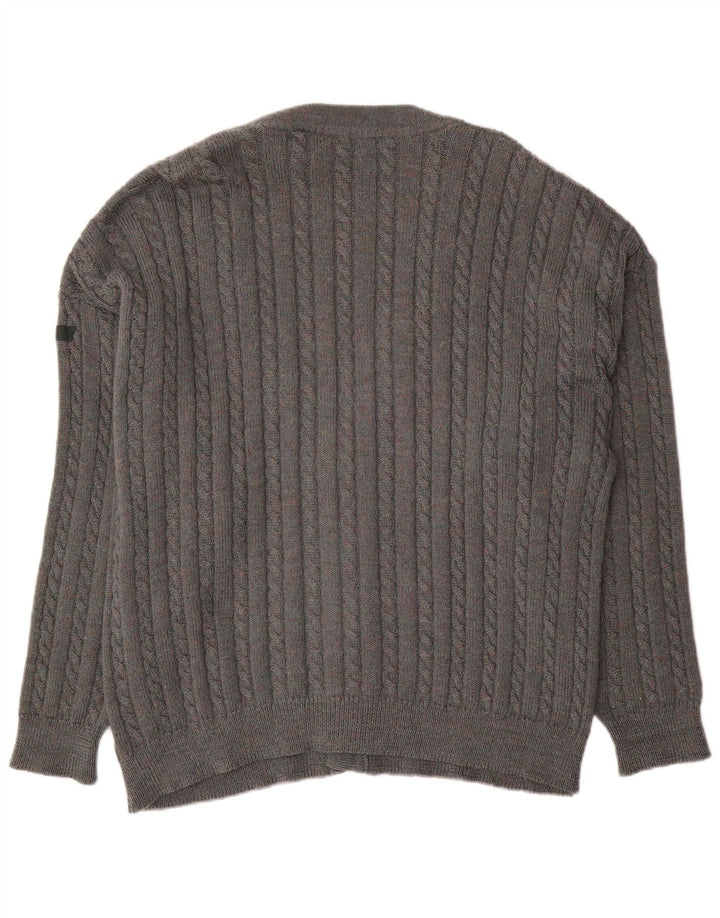 vintage Homme Cardigan Pull XL Gris