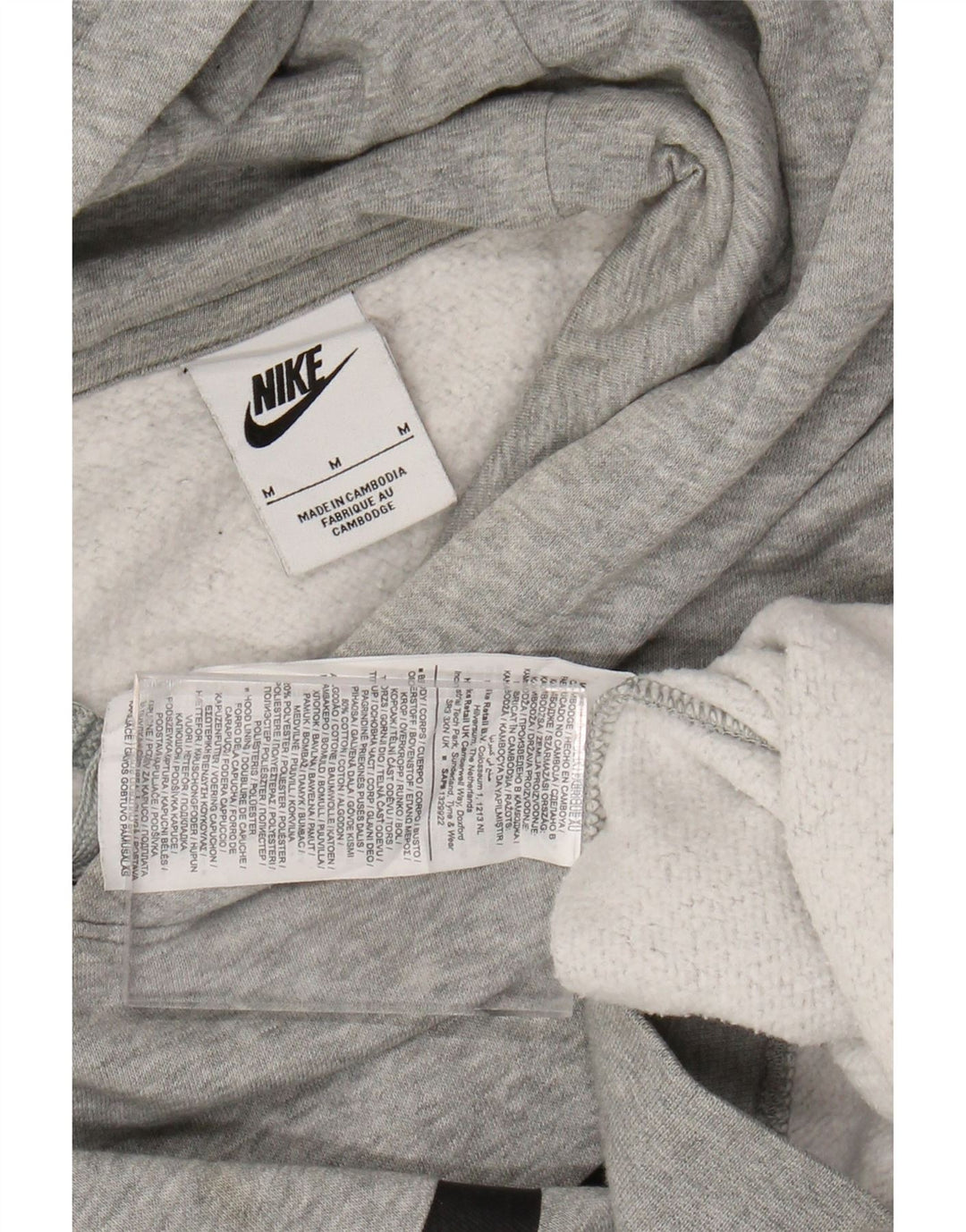 Nike Pull à capuche graphique en coton moucheté gris moyen pour homme