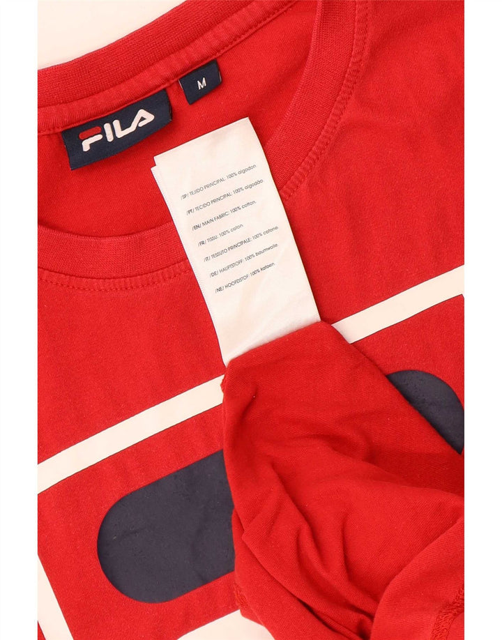 Fila T-Shirt Graphique Homme Rouge Moyen Coton