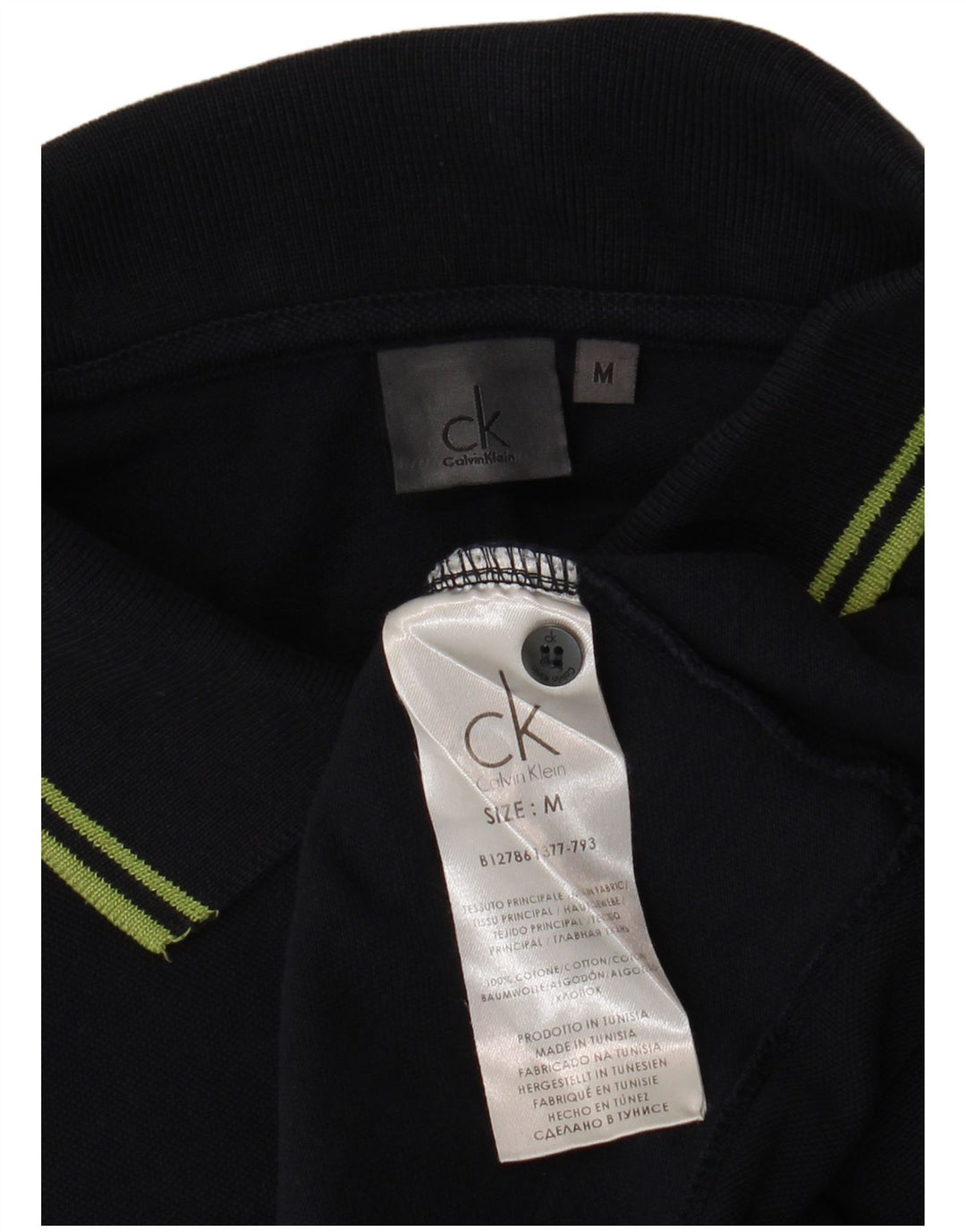 CALVIN KLEIN Polo Homme Bleu Marine Moyen Coton