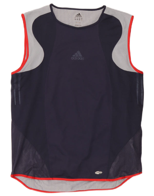 Adidas Hommes Climacool Débardeur Grand Bleu Marine Colorblock Polyester