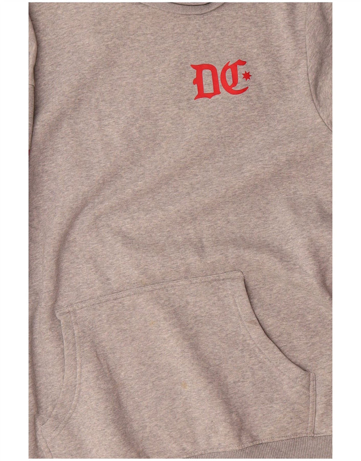 DC Mens Graphic Hoodie Jumper Medium Grey Cotton