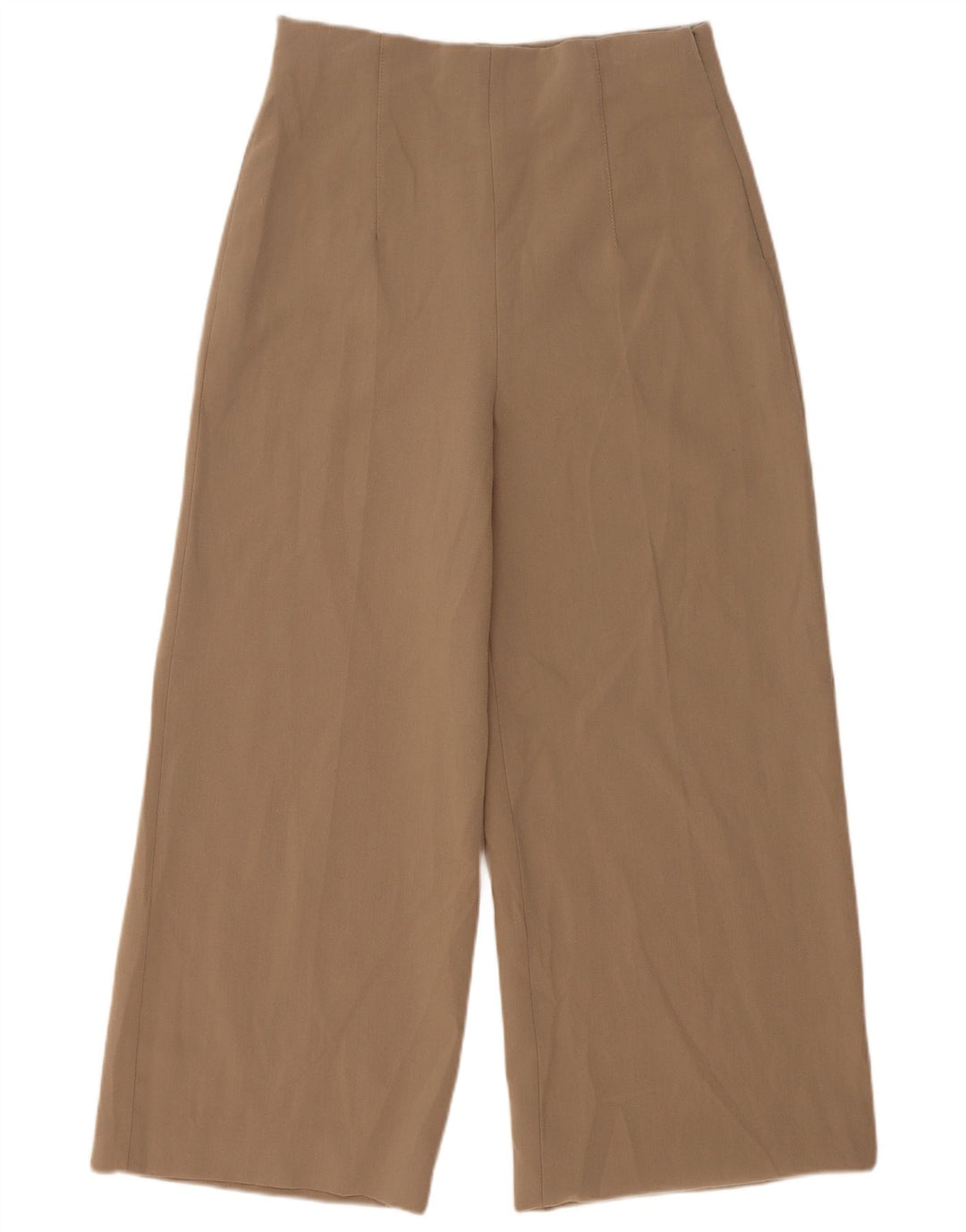 Zara Pantalon court à jambe large pour femme Medium W29 L25 Beige