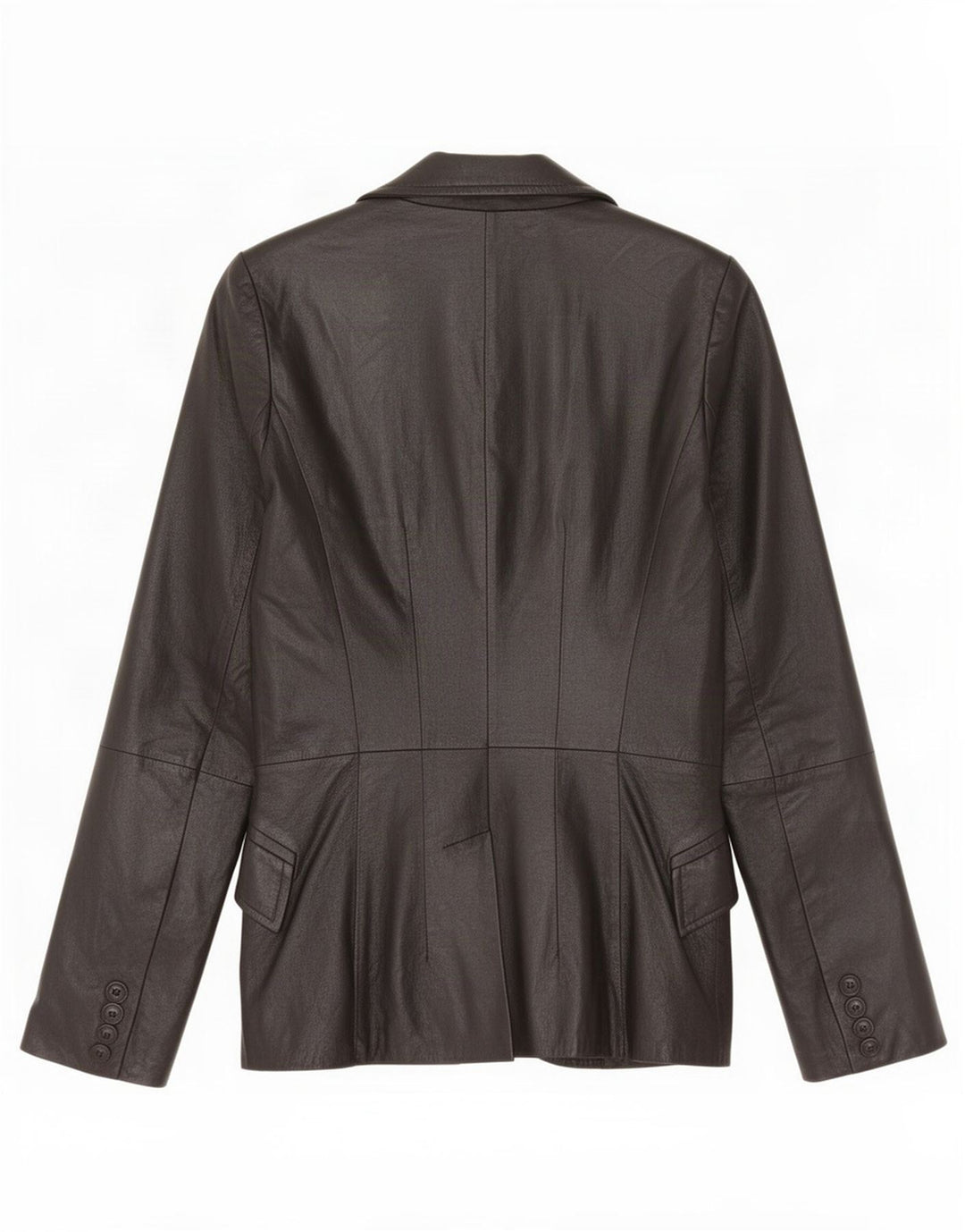 Zara Veste blazer en cuir à 2 boutons pour femme UK 10 Small Noir