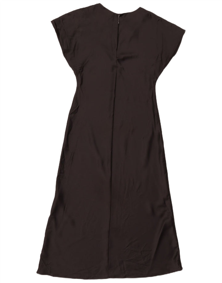 Zara Femme Maxi Robe UK 12 Moyen Noir Polyester