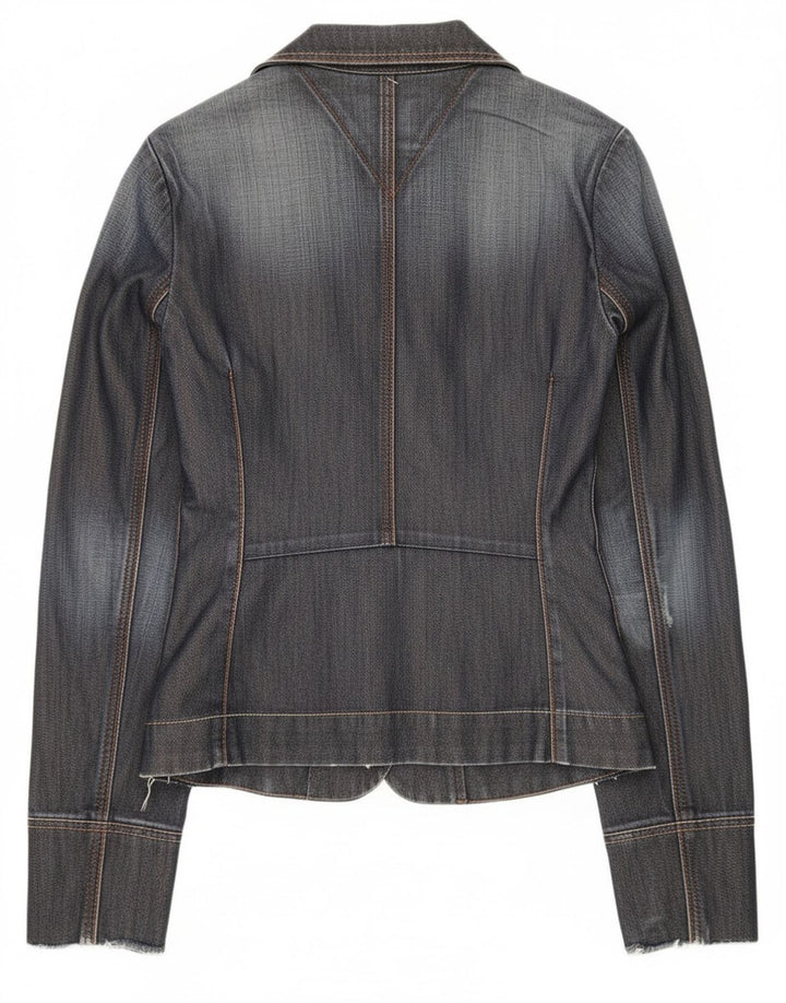 Tommy Hilfiger Veste blazer en jean à 3 boutons pour femme UK 12 Bleu marine moyen