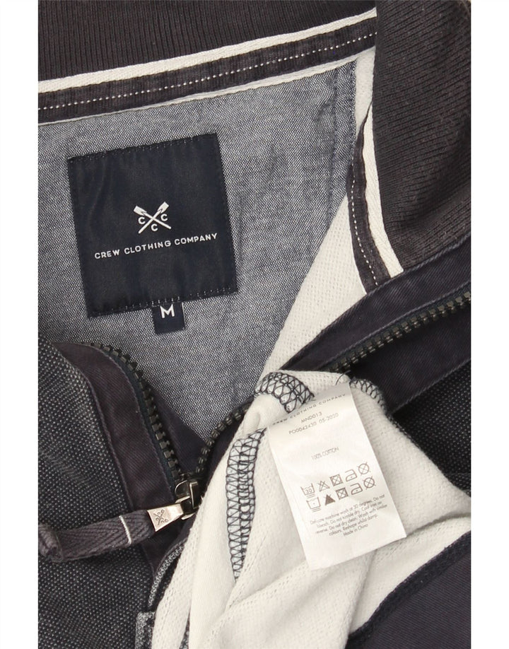 Crew Clothing Sweat-shirt à col zippé pour homme Rayé bleu marine moyen
