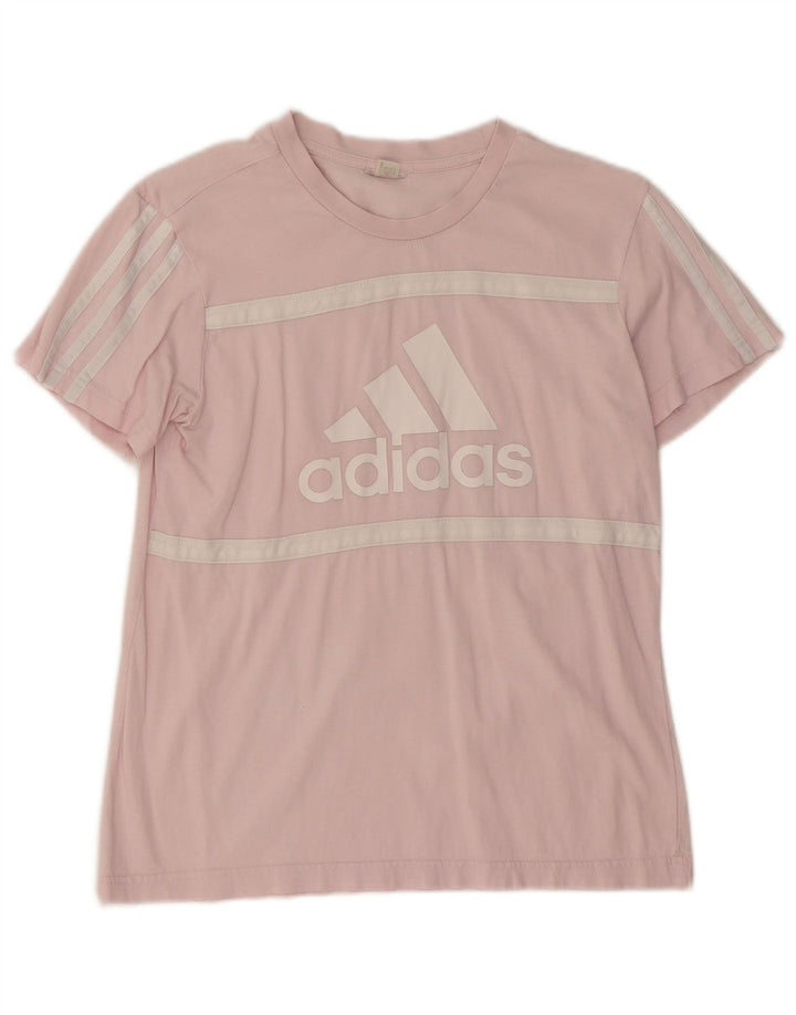 Adidas T-shirt graphique pour femme UK 12 Rose moyen