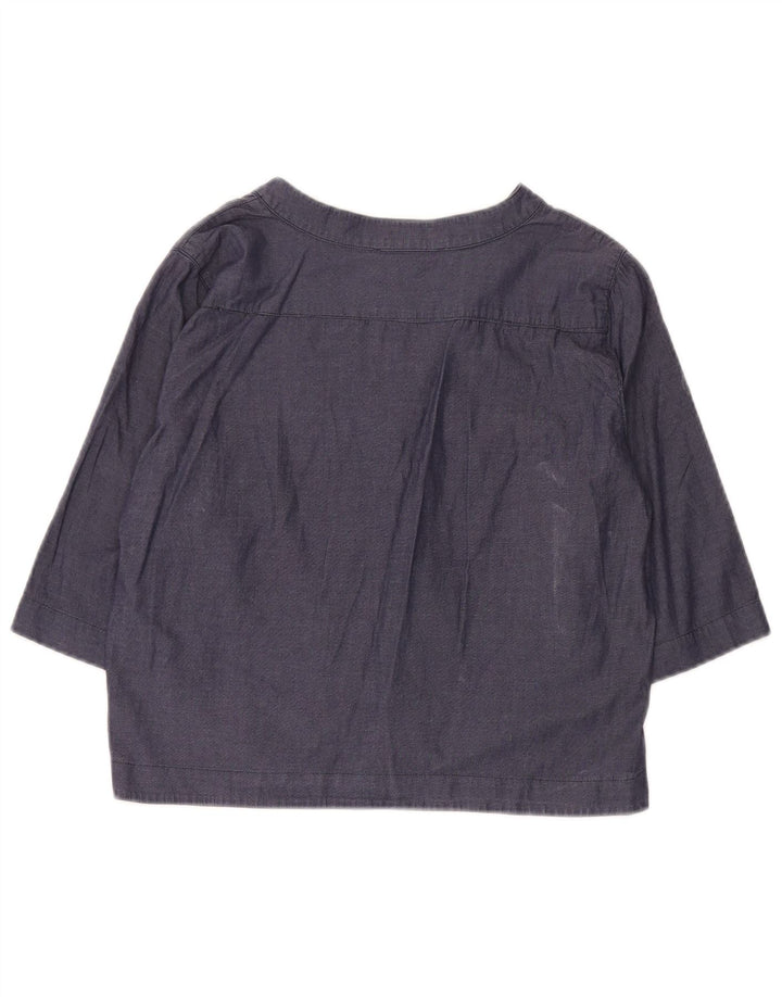 Marella Chemise pull courte à manches 3/4 pour femme UK 10 Petit Bleu marine