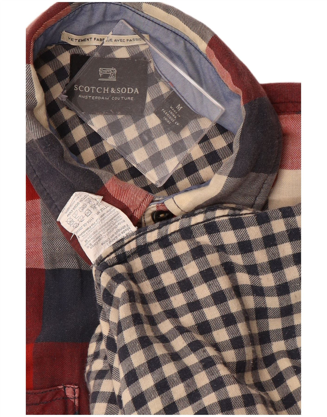 SCOTCH & SODA Chemise Flanelle Homme Rouge Moyen Carreaux Coton