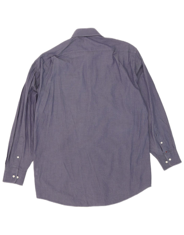 Tommy Hilfiger Chemise Homme Taille 15 1/2 Chevrons Bleu Marine Moyen
