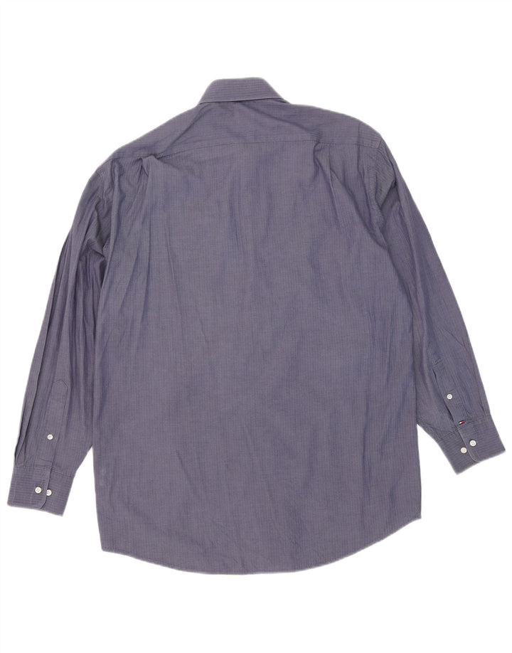 Tommy Hilfiger Chemise Homme Taille 15 1/2 Chevrons Bleu Marine Moyen