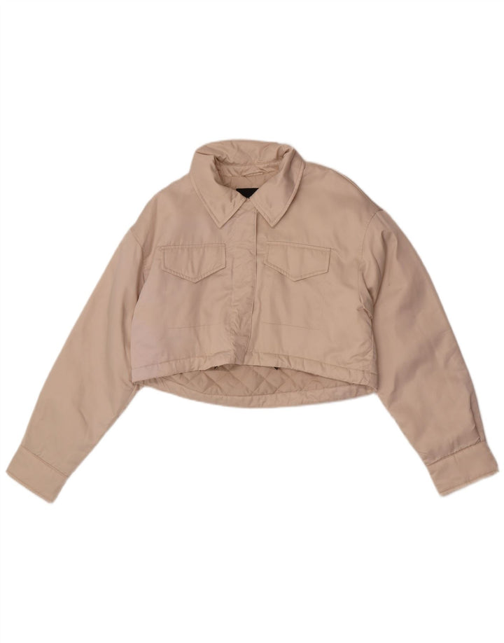 Zara Veste boléro surdimensionnée pour femme UK 6 XS Polyester blanc cassé